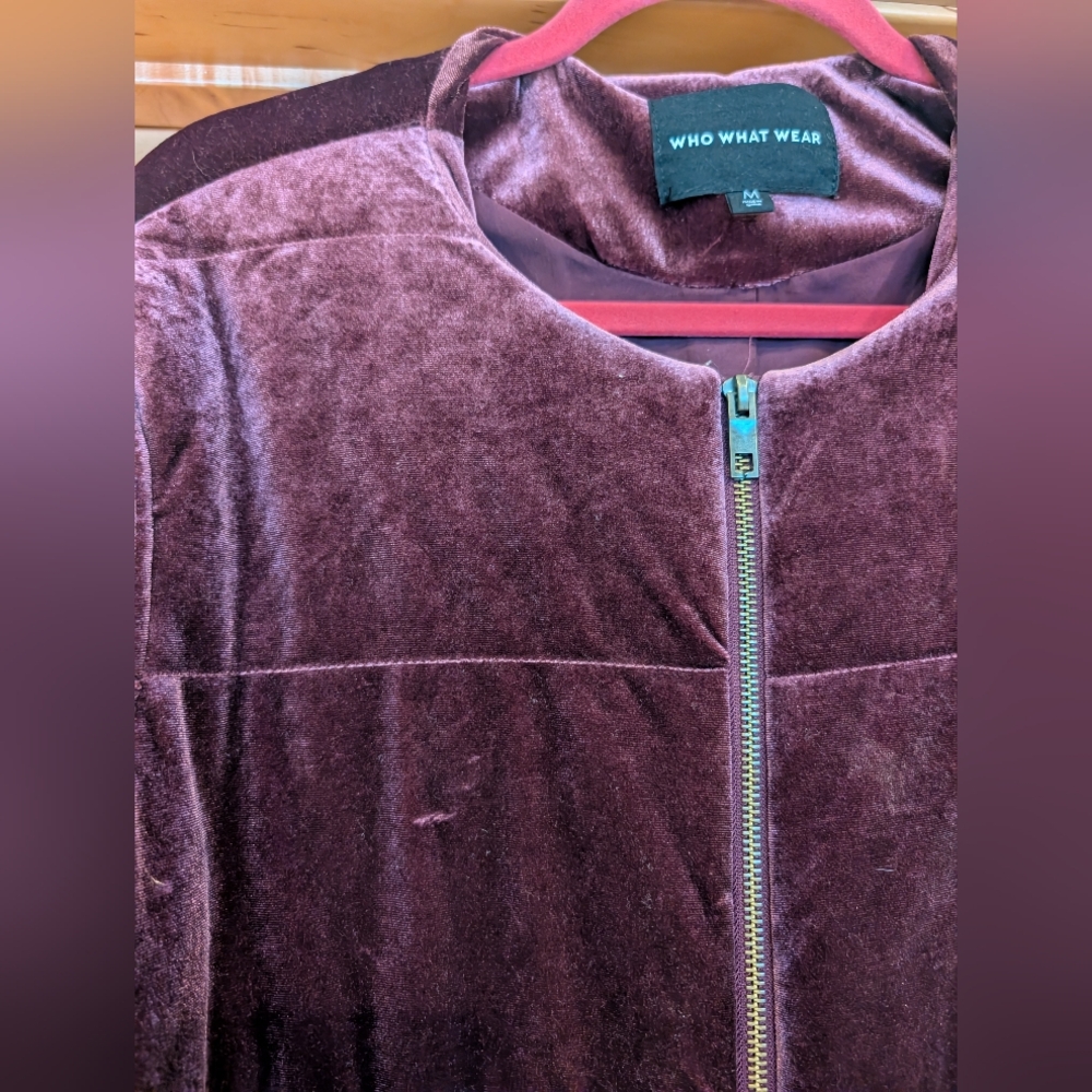 Who What Wear Plum Teddy Jacket - Picture 2 of 9